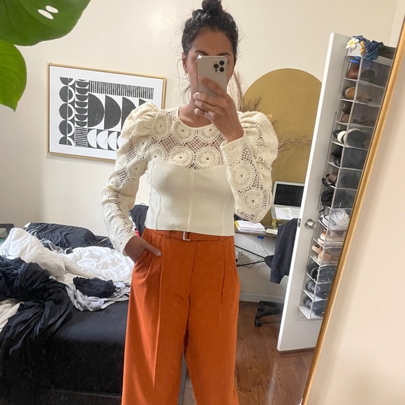 Zara Corset Sweater Top with Puffy Sleeves - Picture 7 of 7